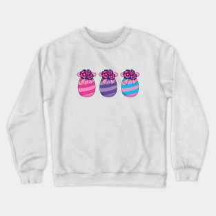 Easter Eggs with Flowers and Ribbon Crewneck Sweatshirt